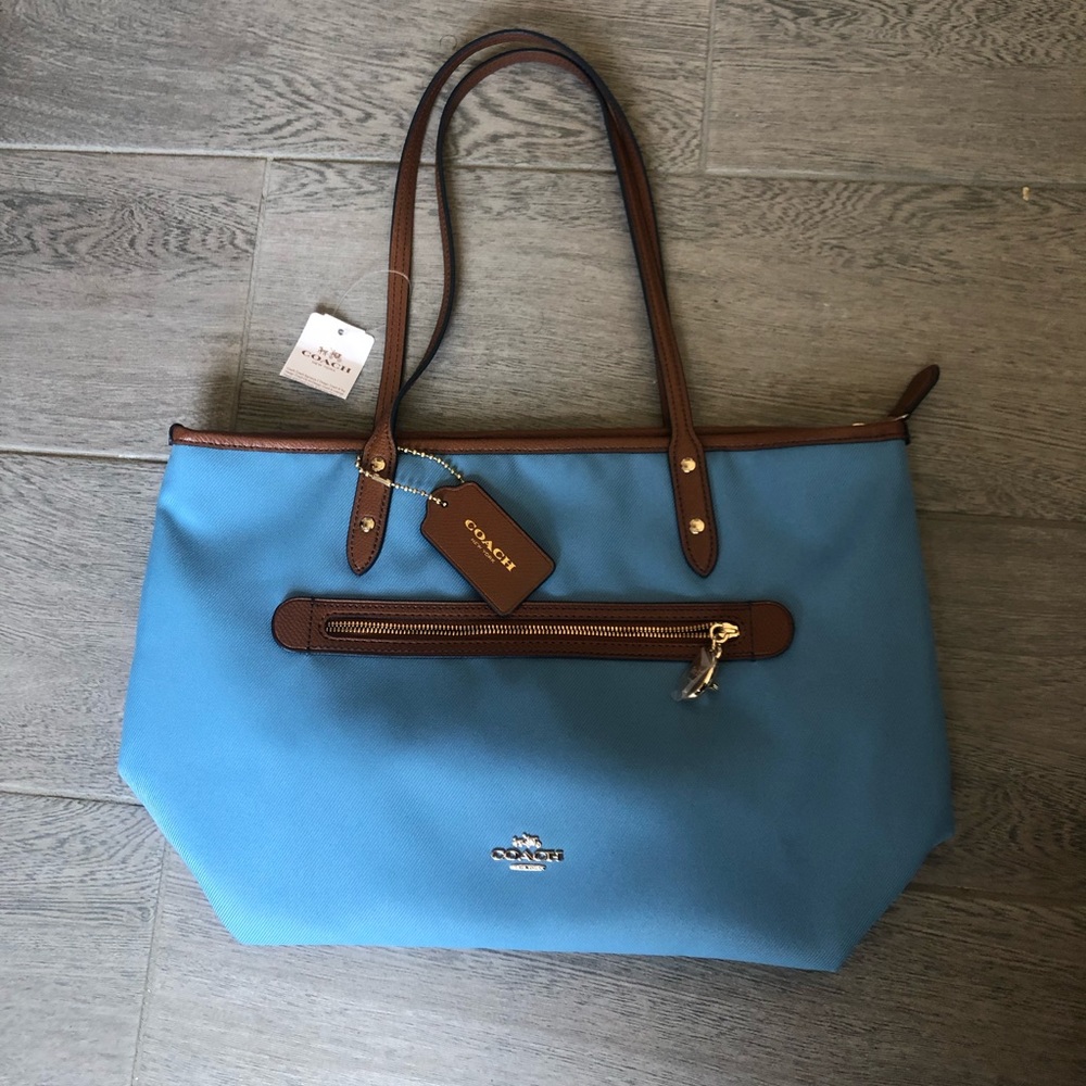 Brand new light blue Coach tote bag (with tags)